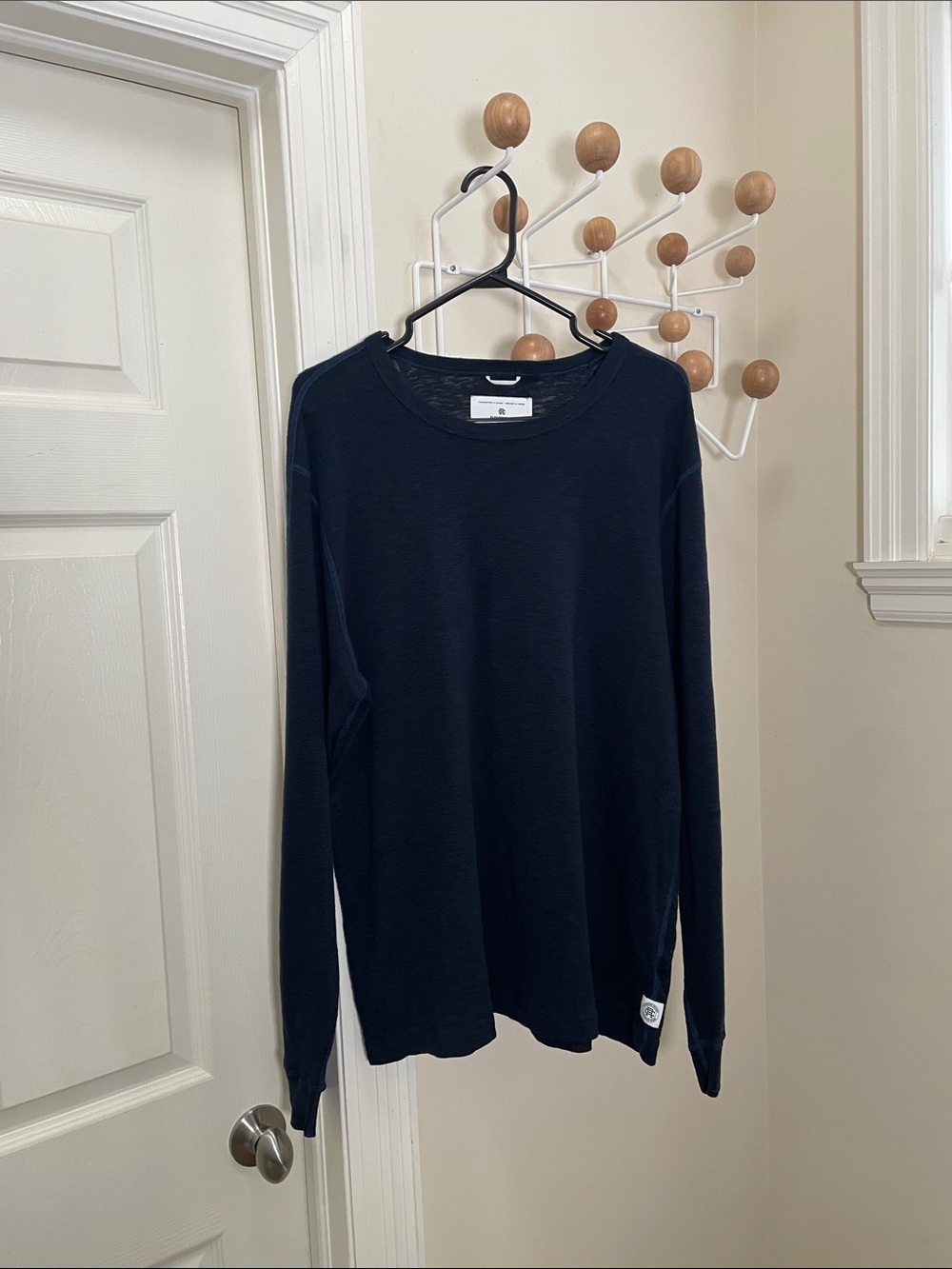 Reigning Champ - Lightweight Long Sleeve Shirt - Navy - L